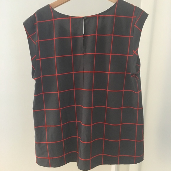 Merona Cap Sleeve Windowpane Blouse - Picture 2 of 3